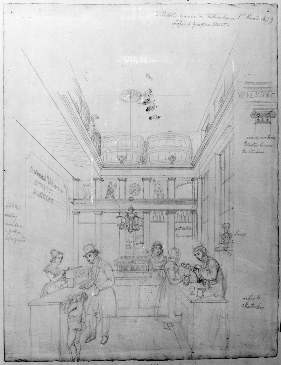 Egy londoni italbolt, 1839 alkotó: George Snr Scharf