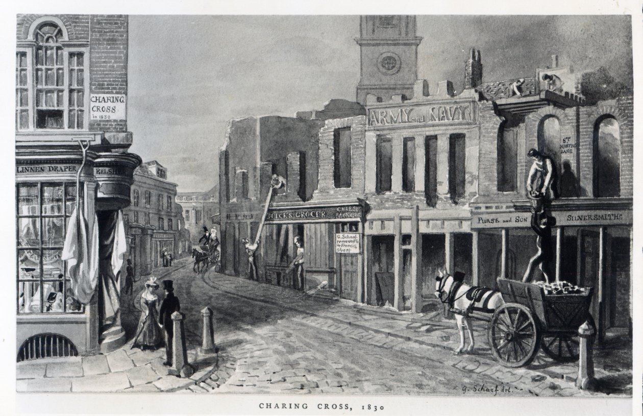 Charing Cross, 1830 alkotó: George Snr Scharf