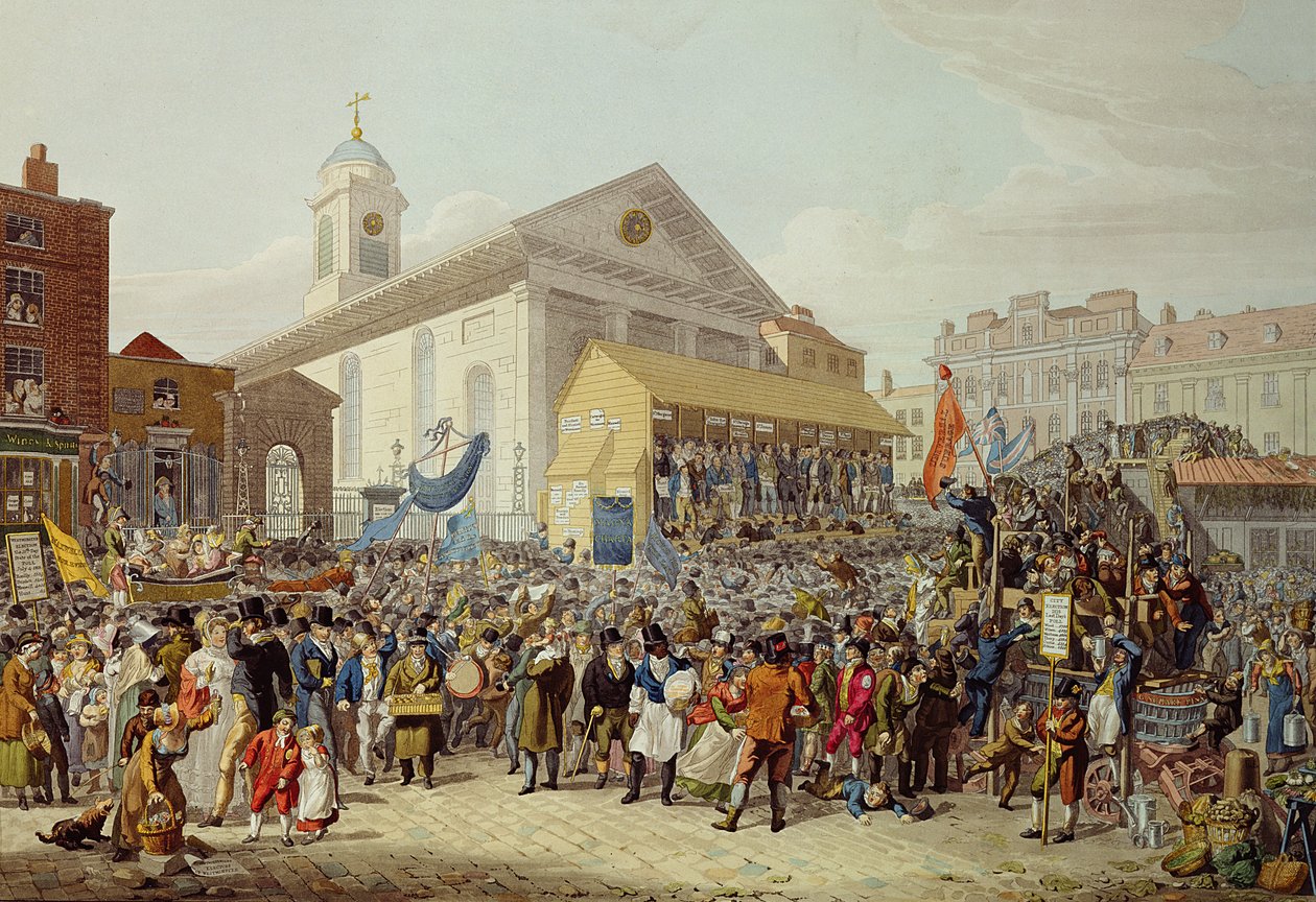 Az 1818-as westminsteri parlamenti képviselőválasztás képviselete alkotó: George Snr Scharf