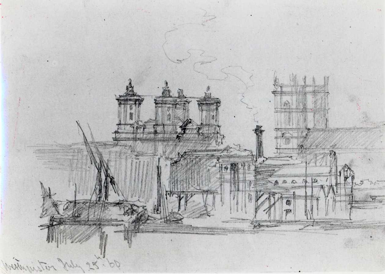 Vázlat a Westminsterről, 1860 alkotó: George Snr Scharf
