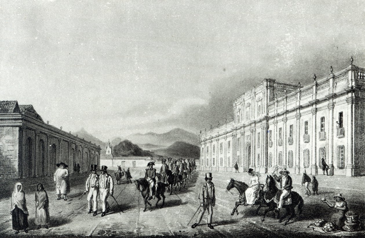 A Santiago-i pénzverde a "Utazások Chilébe az Andokon át 1820-ban és 1821-ben" c. alkotó: George Snr Scharf