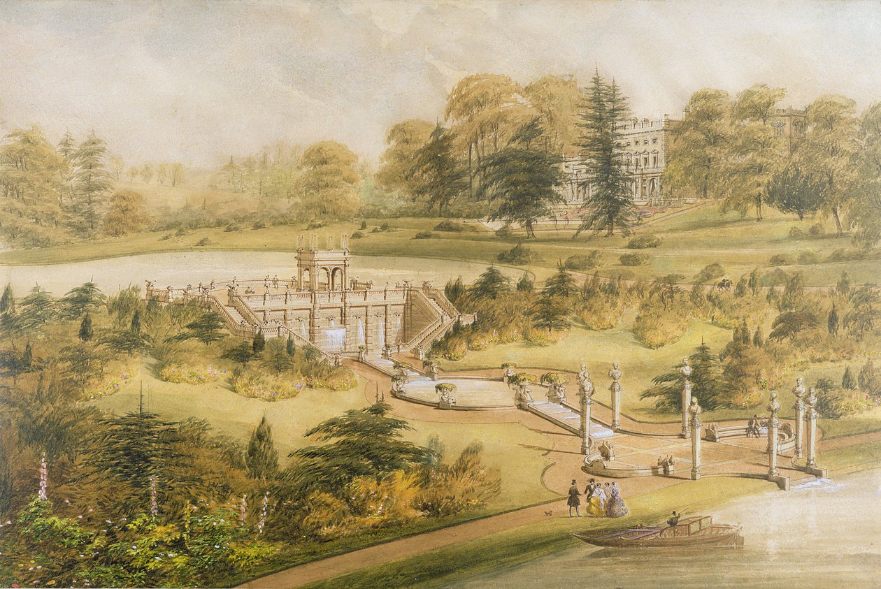 Design for Cowley Manor, 1860 körül (wc, toll és tinta papíron) alkotó: George Somers Clarke
