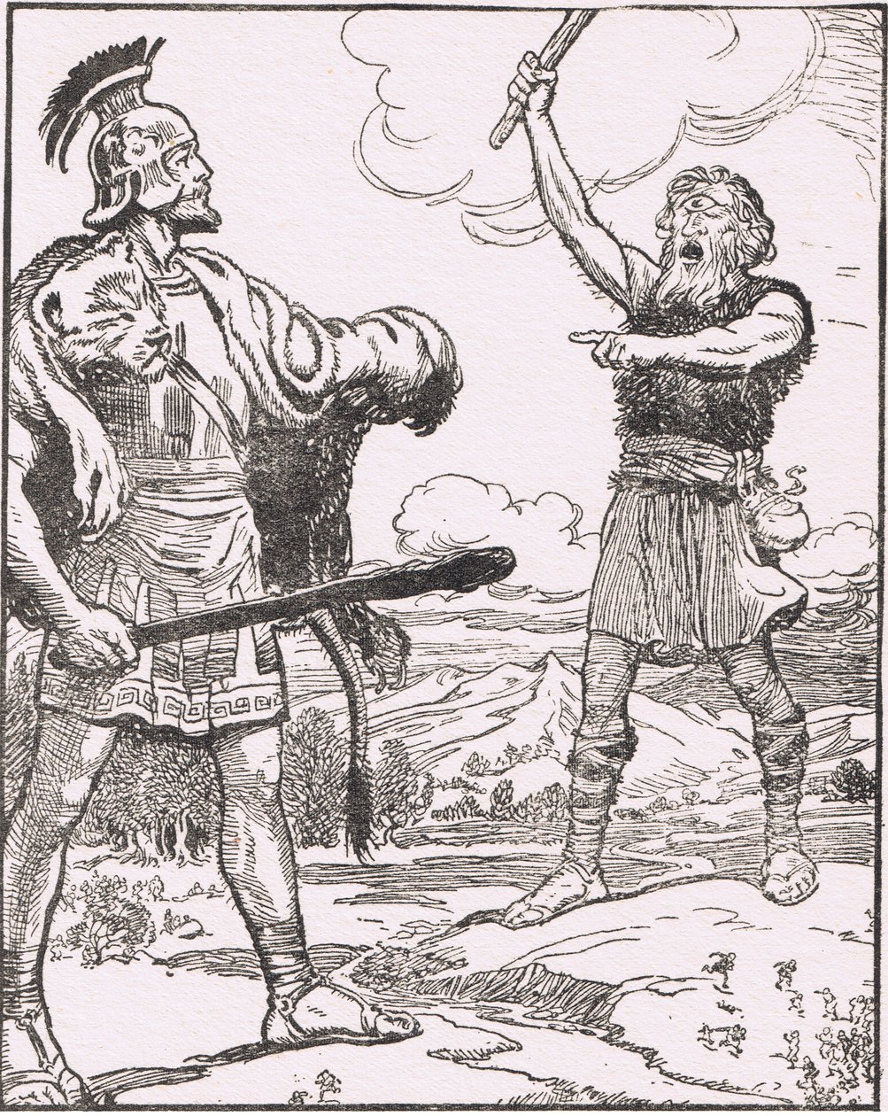 A pigmeusok: Ki vagy te, mondom, megint felbőszült Antaeus. Mi a neved? alkotó: George Soper