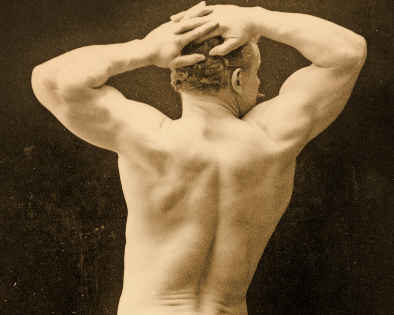 Eugen Sandow, klasszikus ókori görög-római pózban, 1894 körül. alkotó: George Steckel