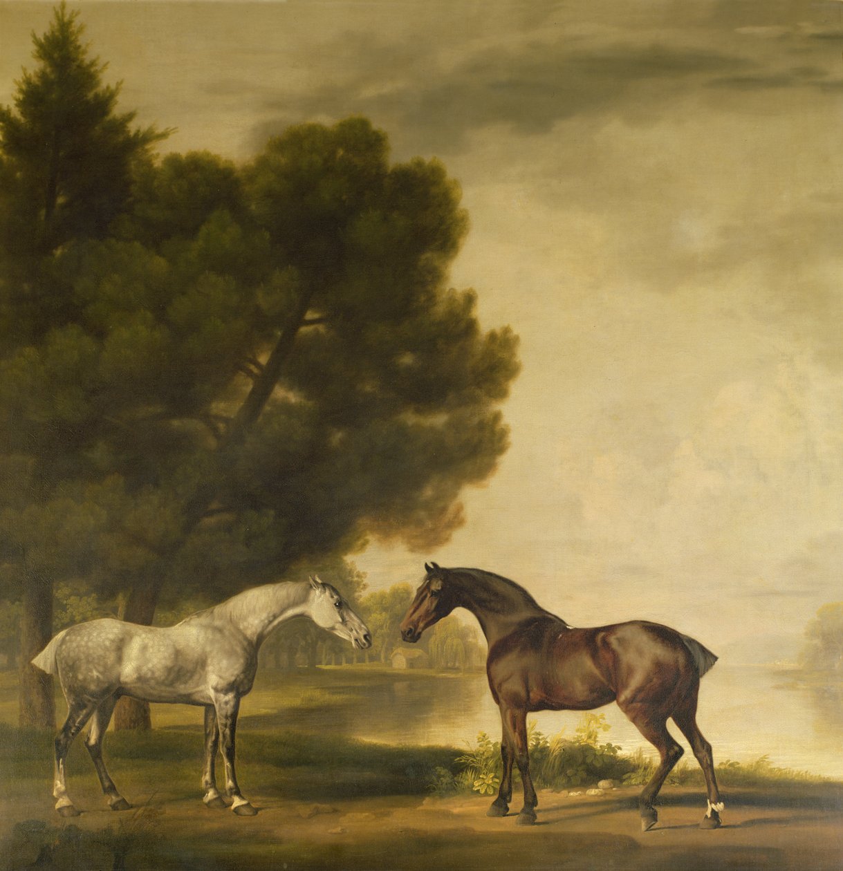 Szürke és öböl a tájban alkotó: George Stubbs