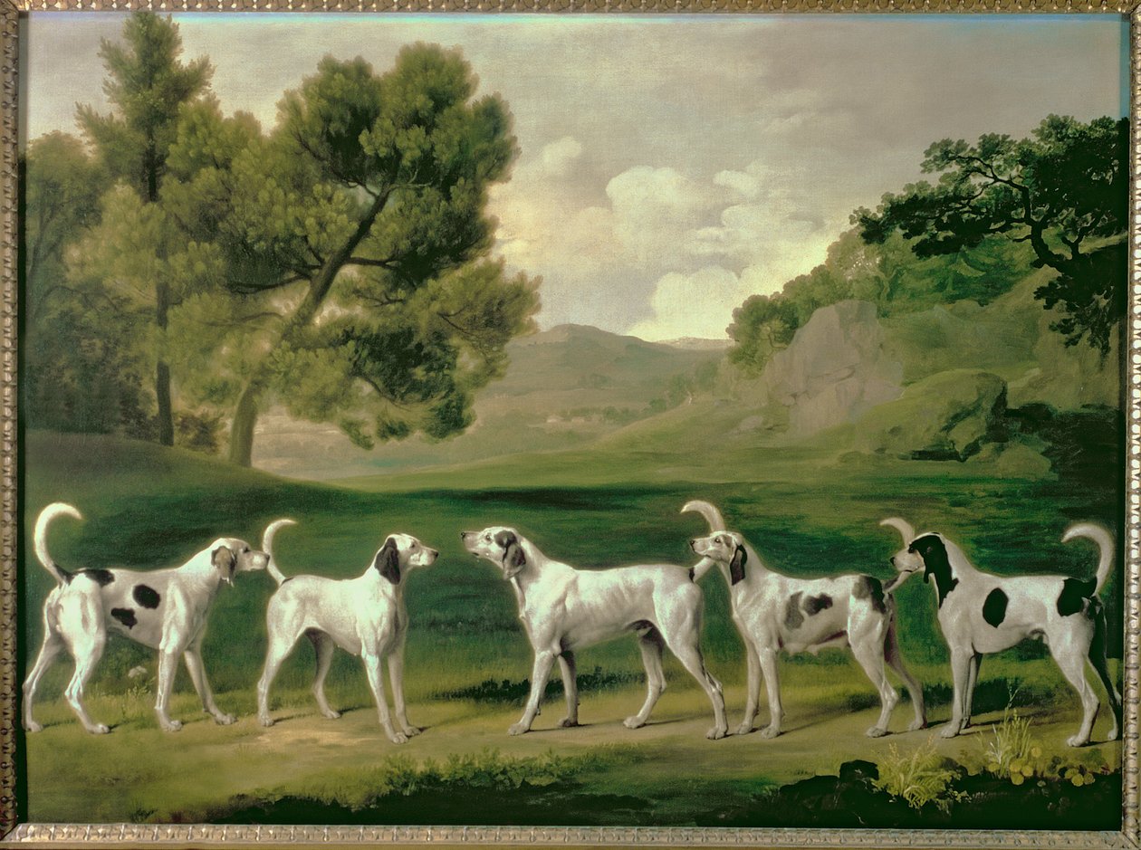 Rókakutyák egy tájban, 1762 alkotó: George Stubbs