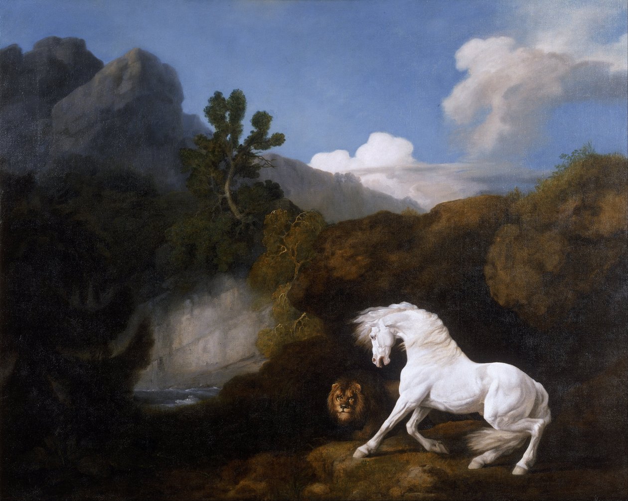 Ló megijedt egy oroszlántól alkotó: George Stubbs