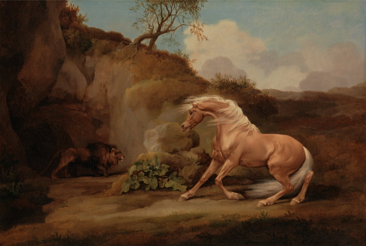 Ló megijedt egy oroszlántól alkotó: George Stubbs