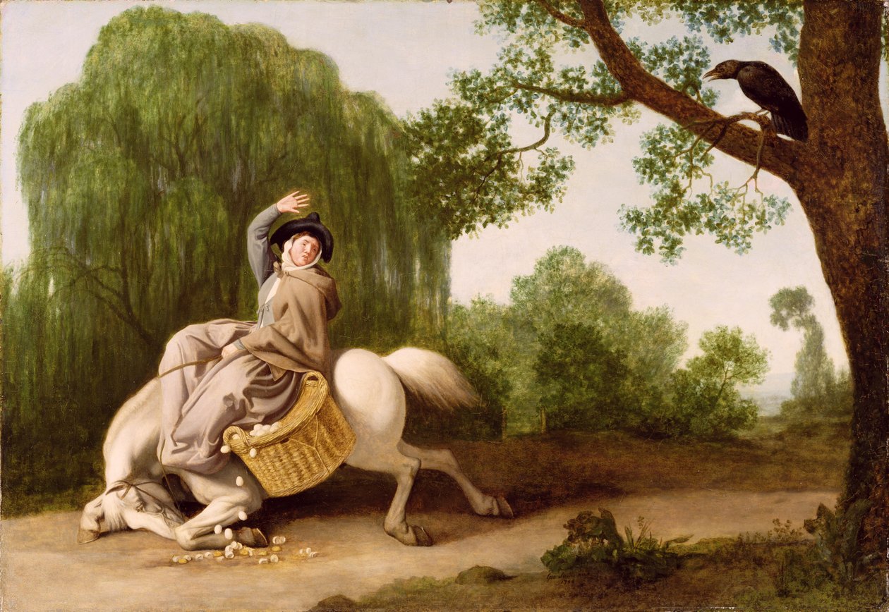 A gazda felesége és a holló, 1786 (olaj, malomdeszka) alkotó: George Stubbs