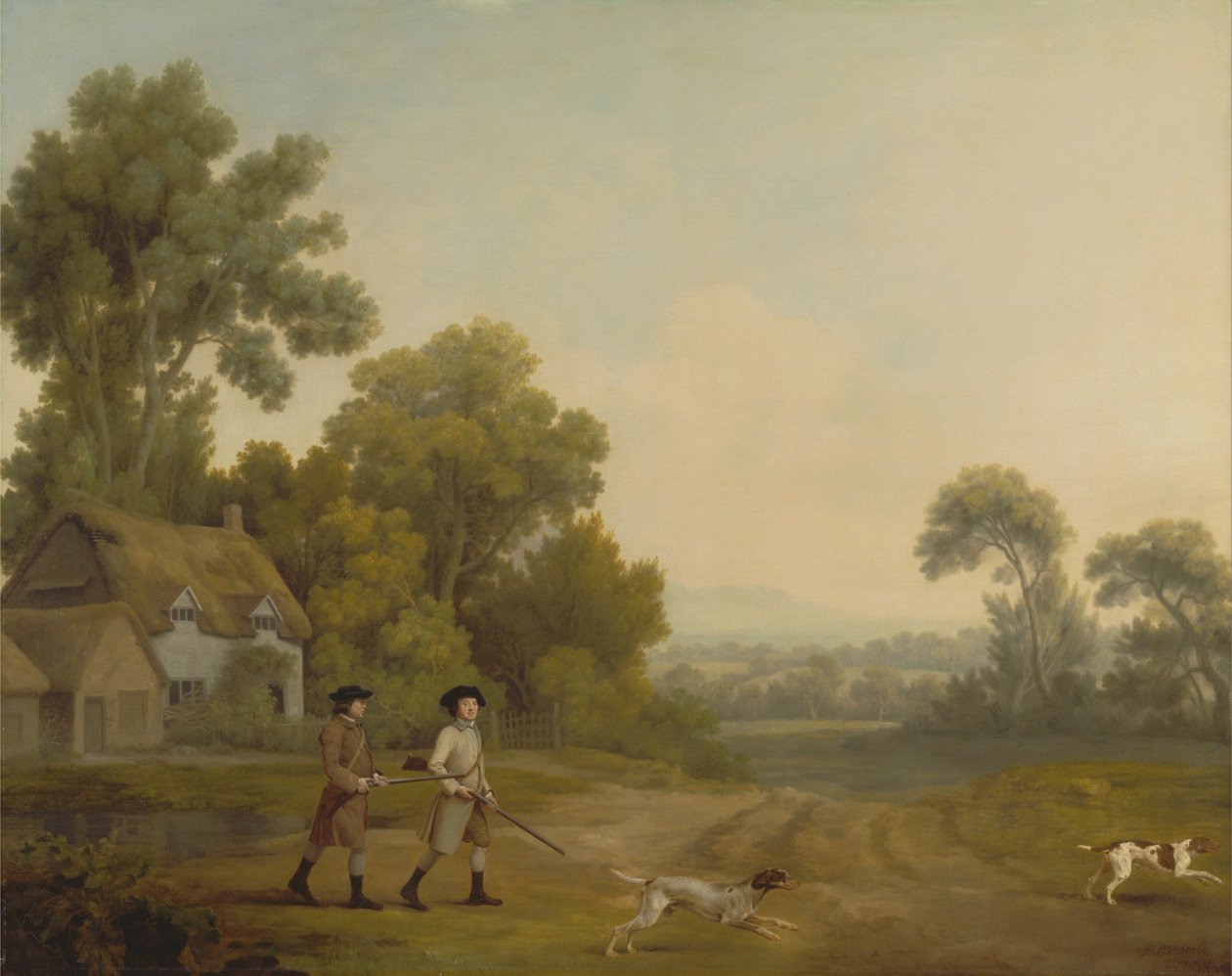 Két úriember lövöldözni megy alkotó: George Stubbs