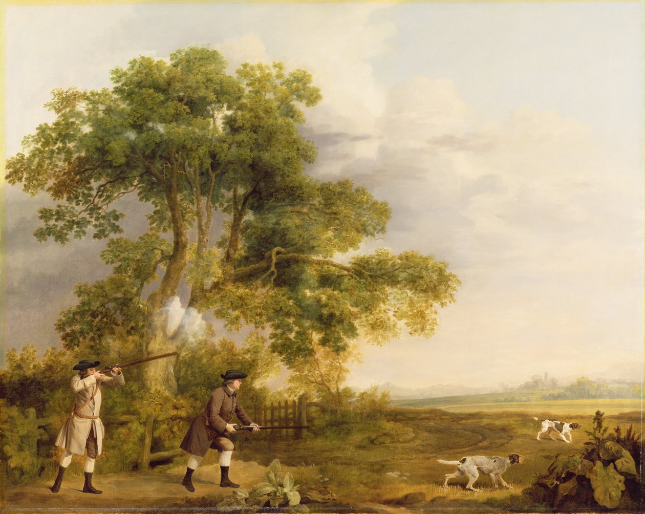 Két úriember lövöldözik alkotó: George Stubbs