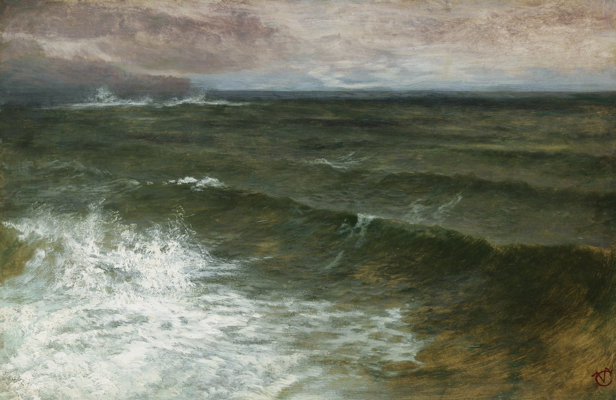 Lannacombe-öböl, kiindulási pont a távolban alkotó: George Vicat Cole