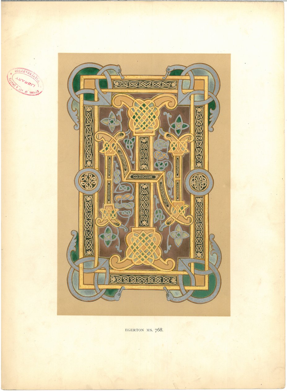Tányér a „Illuminated Manuscripts in the British Museum: Miniatures, Borders and Initials” (Illuminated Manuscripts in the British Museum: Miniatures, Borders and Initials) című könyvből alkotó: George Augustus Wallis
