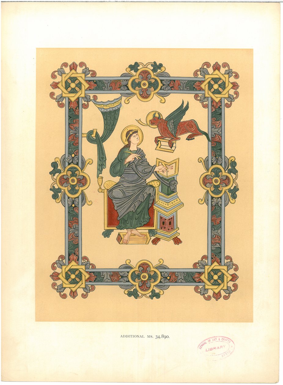 Tányér a „Illuminated Manuscripts in the British Museum: Miniatures, Borders and Initials” (Illuminated Manuscripts in the British Museum: Miniatures, Borders and Initials) című könyvből alkotó: George Augustus Wallis