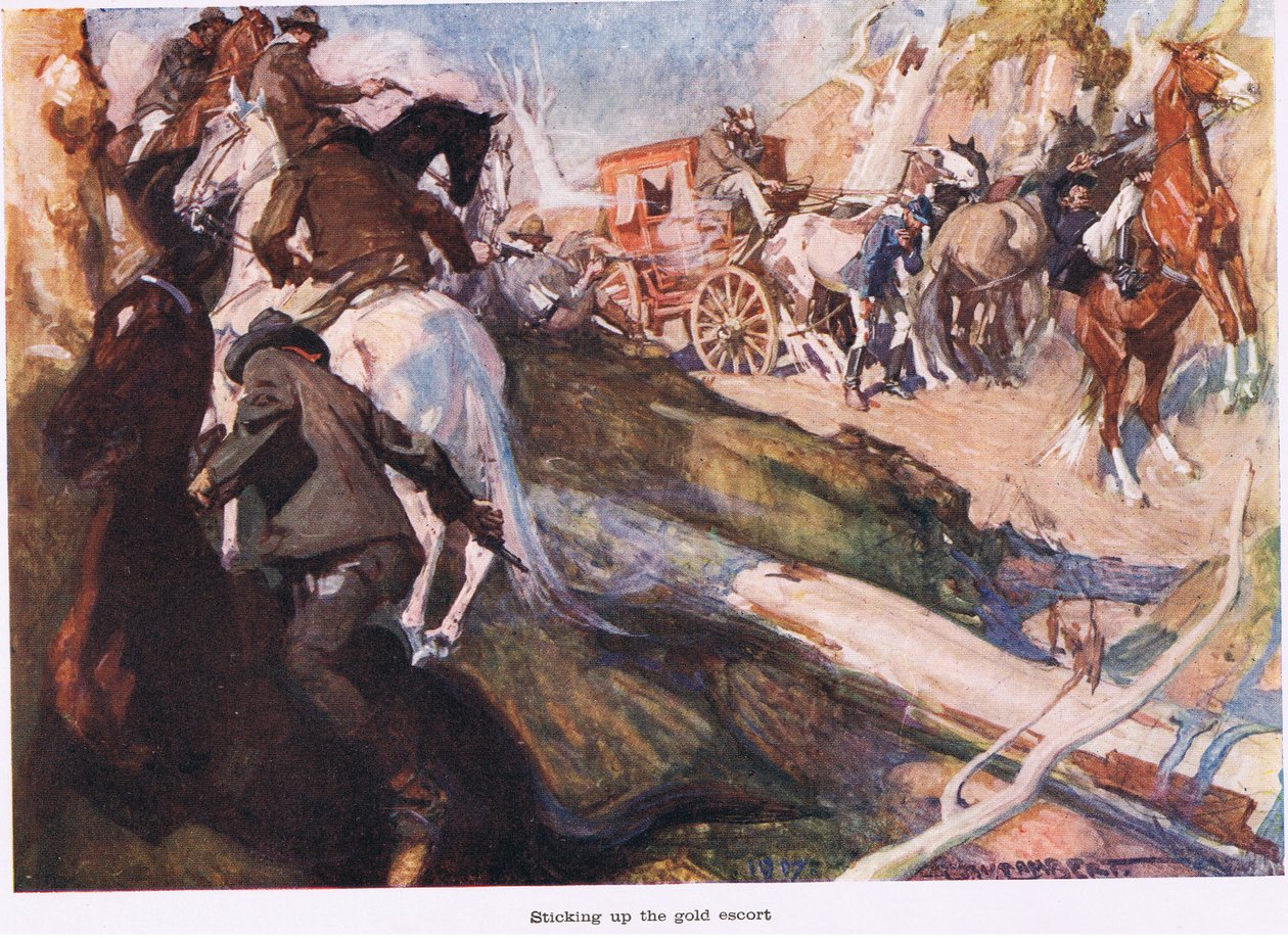 Az arany kíséret felragasztása alkotó: George Washington Lambert