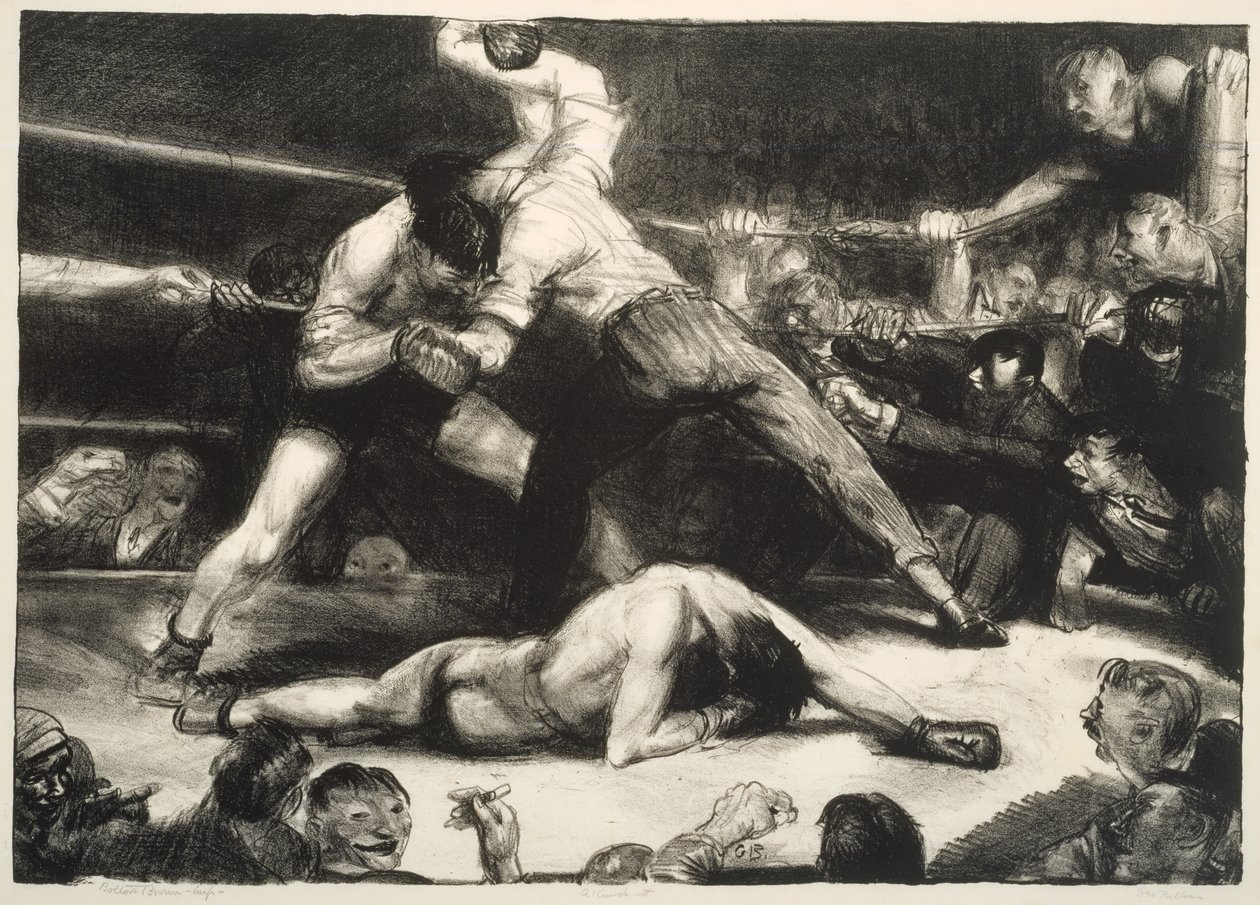 A Knock-Out, 1921 (litho chine-colléval) alkotó: George Wesley Bellows