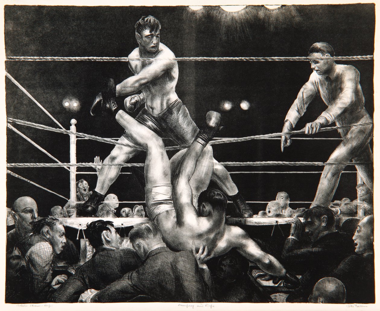 Dempsey és Firpo, 1923-24 alkotó: George Wesley Bellows