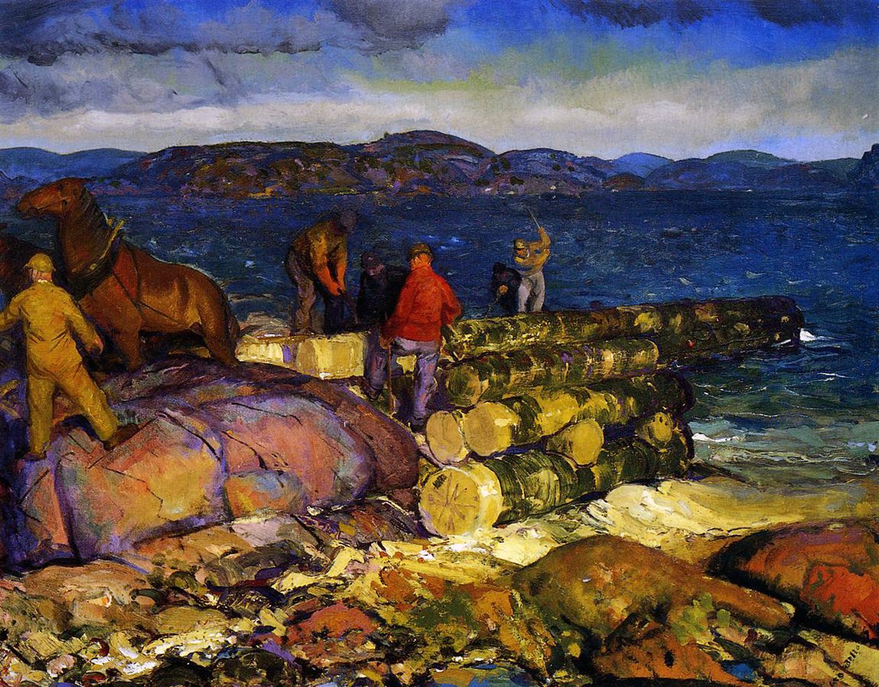 Dokképítők, 1925 alkotó: George Wesley Bellows