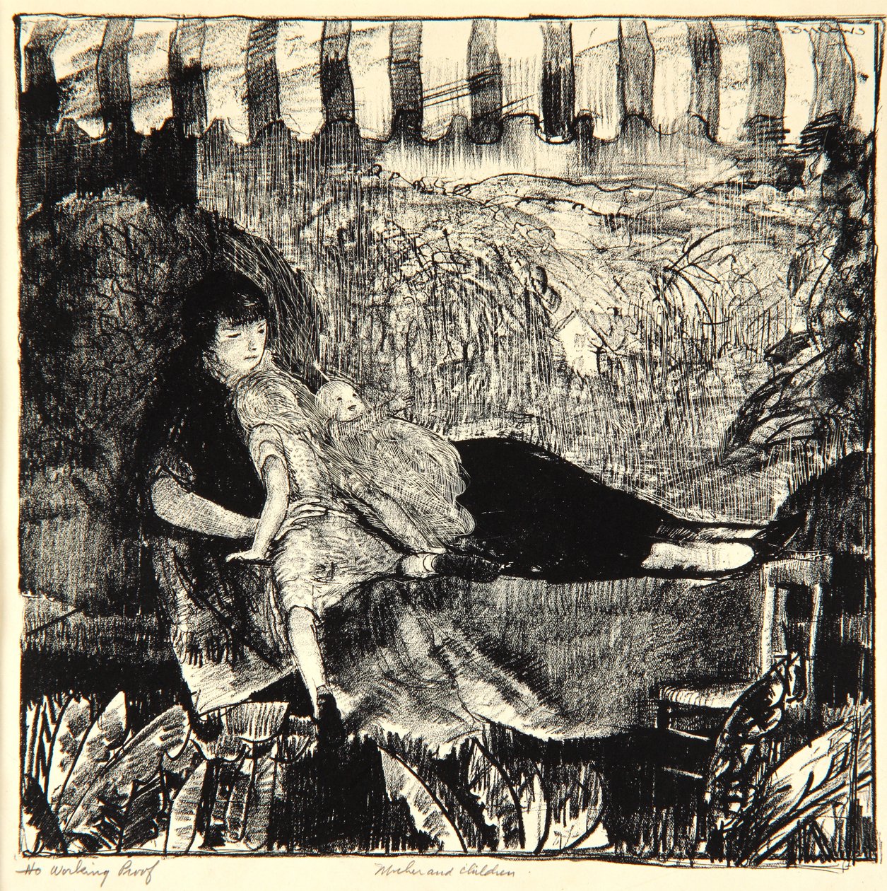Anya és gyermekei, 1916 alkotó: George Wesley Bellows