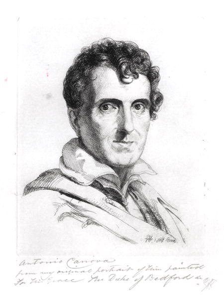 Antonio Canova (1757-1822) portréja 1817 (metszet) (f/w fotó) alkotó: George (after) Hayter