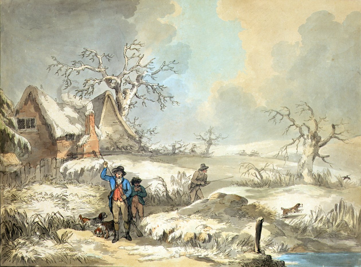 Szalonka lövés, Thomas Rowlandson (1756-1827) metszete, kiadó: J. Harris alkotó: George (after) Morland