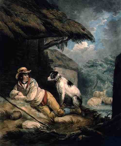 A Pásztor, vésett és kocsma. William Barnard (1774-1849) alkotó: George (after) Morland