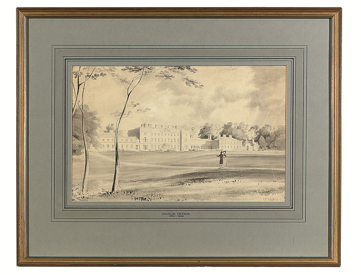 Carton House, Co. Kildare, Leinster herceg székhelye (ceruza és szürke mosás) alkotó: George (after) Petrie