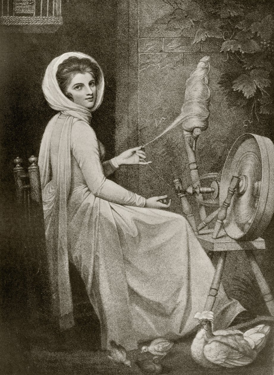 Lady Hamilton a Pörgető szerepében, Thomas Cheesman metszetében, Alfred Whitman „The Print-Collector