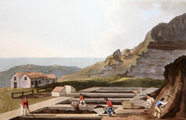 Alum Works, a "Yorkshire kosztümjéből" vésette Robert Havell (1769-1832) 1814 (színes litó) alkotó: George (after) Walker
