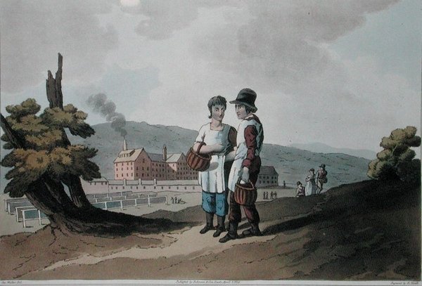 Gyári gyerekek, Robert Havell (1769-1832) által metszett "Yorkshire jelmeze" 1814 (színes litó) alkotó: George (after) Walker