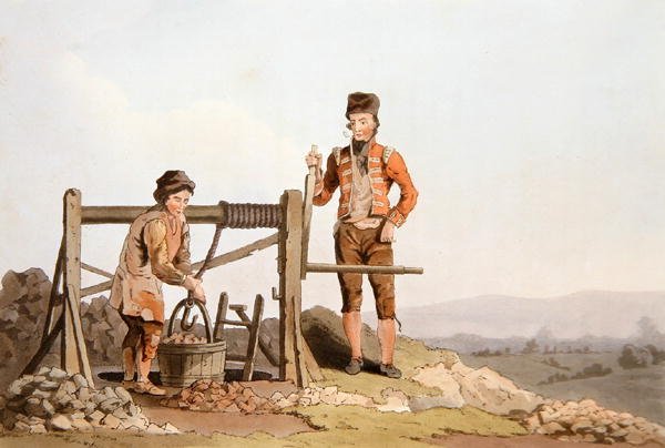 Ruddle Pit, a "Yorkshire-i kosztümből" vésette Robert Havell (1769-1832) 1814 (színes litó) alkotó: George (after) Walker
