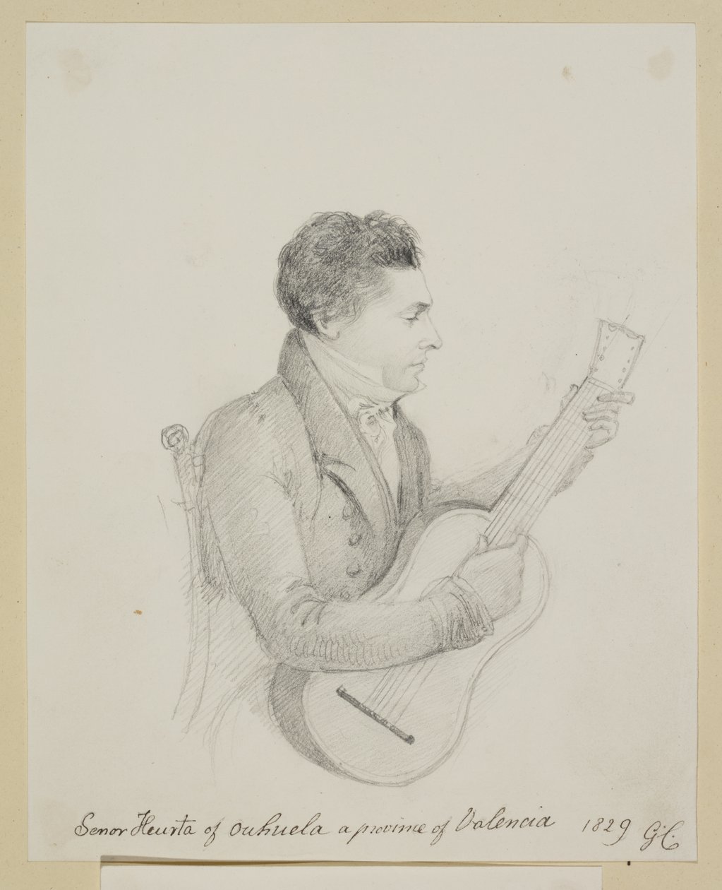 Señor Huerta, Orihuela, Valencia, gitáron játszik alkotó: George (attr. to) Cumberland