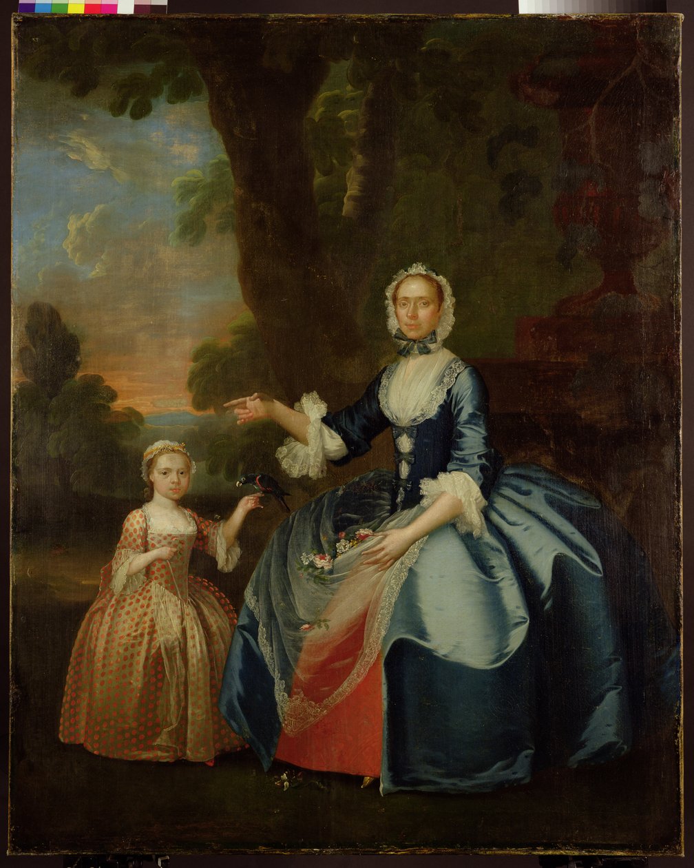 Mrs Dawson of Retford és lánya portréja, 1749 körül (olaj, vászon) alkotó: George (attr.to) Stubbs
