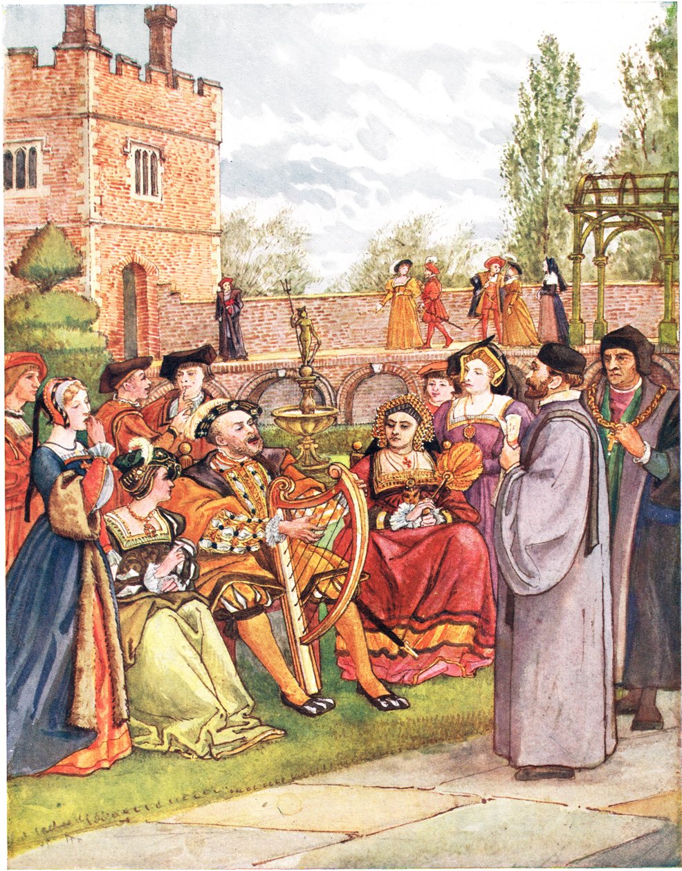 The Kings Ballad, illusztráció az „Egy képes daloskönyvből”, 1910 alkotó: George, 9th Earl of Carlisle Howard