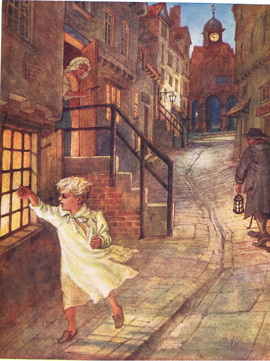 Wee Willie Winkie, illusztráció az „A Picture Song Book”-ból, 1910 alkotó: George, 9th Earl of Carlisle Howard