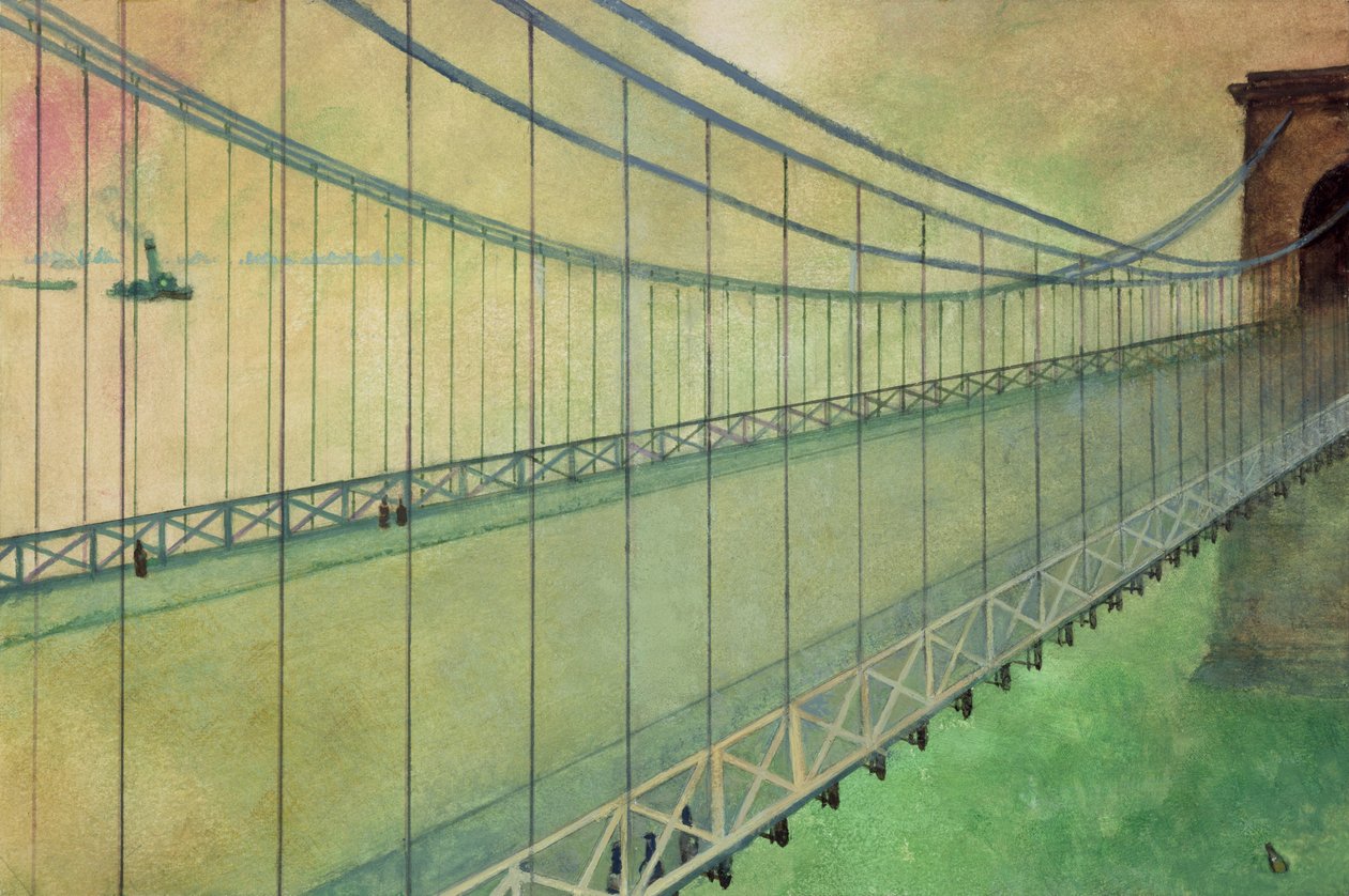 Hammersmith híd a hajóverseny után (gouache a fedélzeten) alkotó: George Adamson