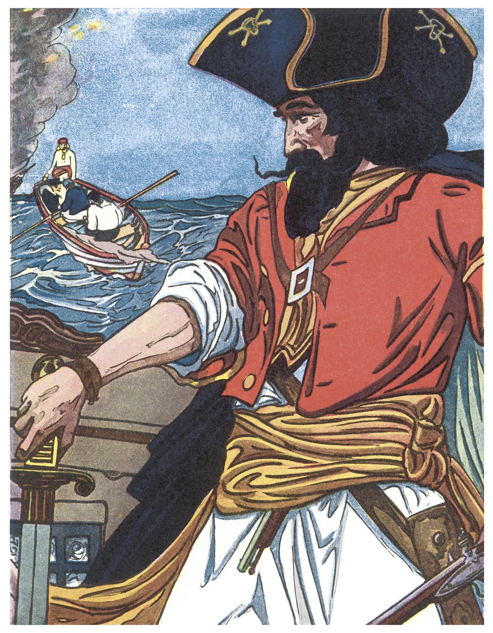 Kalóz portréja Illusztráció George Albert Williams (1875-1932) „The boys book of pirates” című könyvéből, 1913 alkotó: George Alfred Williams