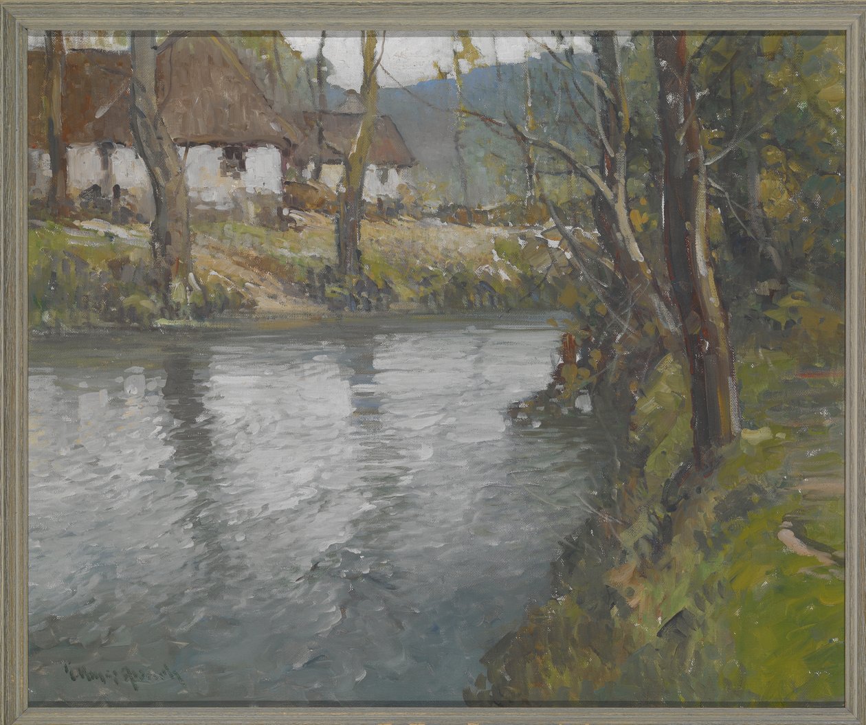 Szürke nap Normandiában, 1910 körül (olaj, vászon) alkotó: George Ames Aldrich