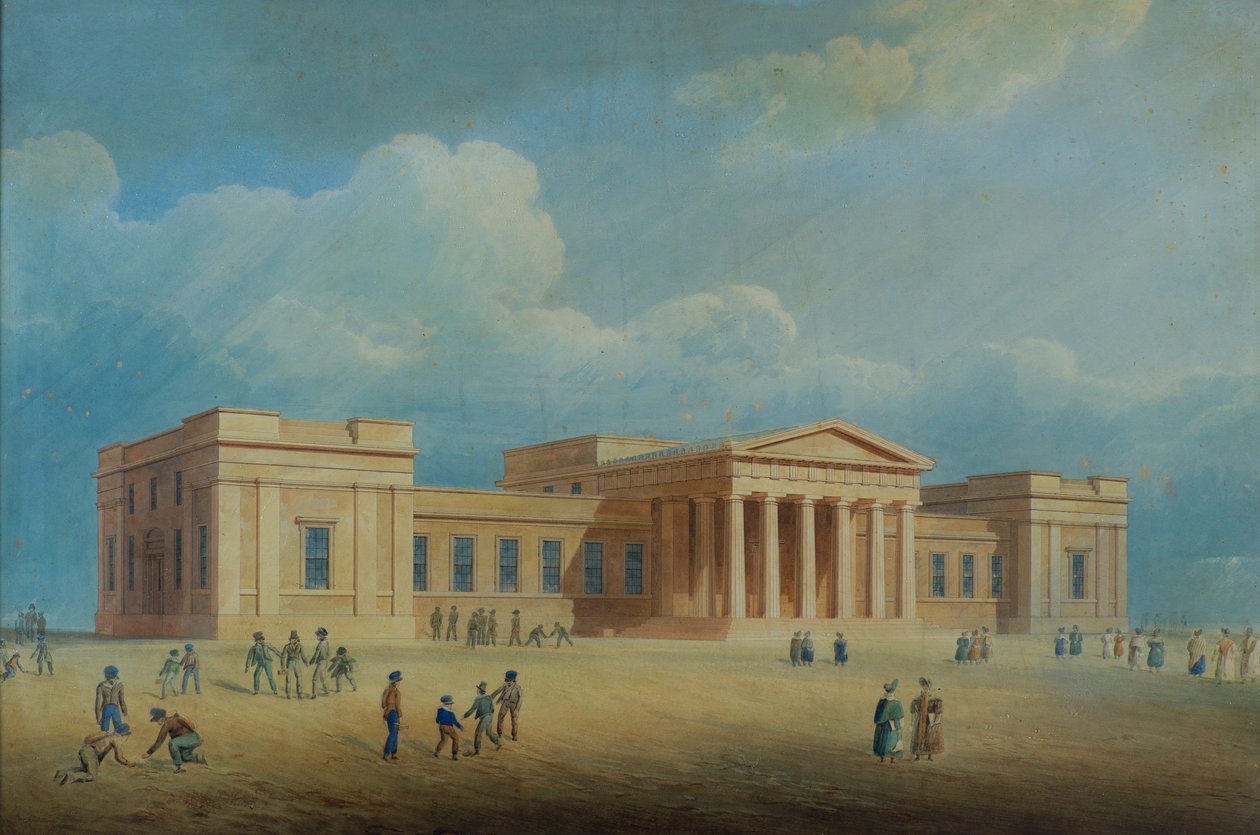 The High School, Dundee, 1832 körül (toll és tinta) alkotó: George Angus