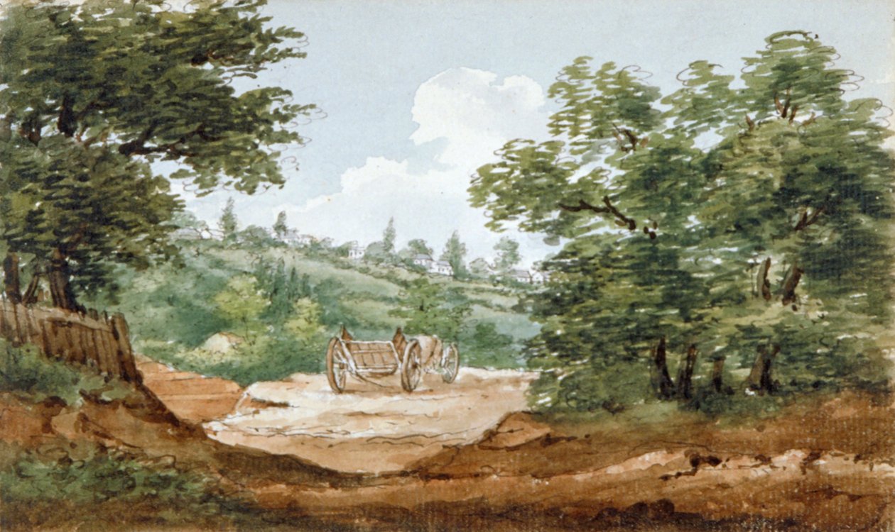 Kilátás a Highgate-alagút ásatásairól, London, 1812 alkotó: George Arnald