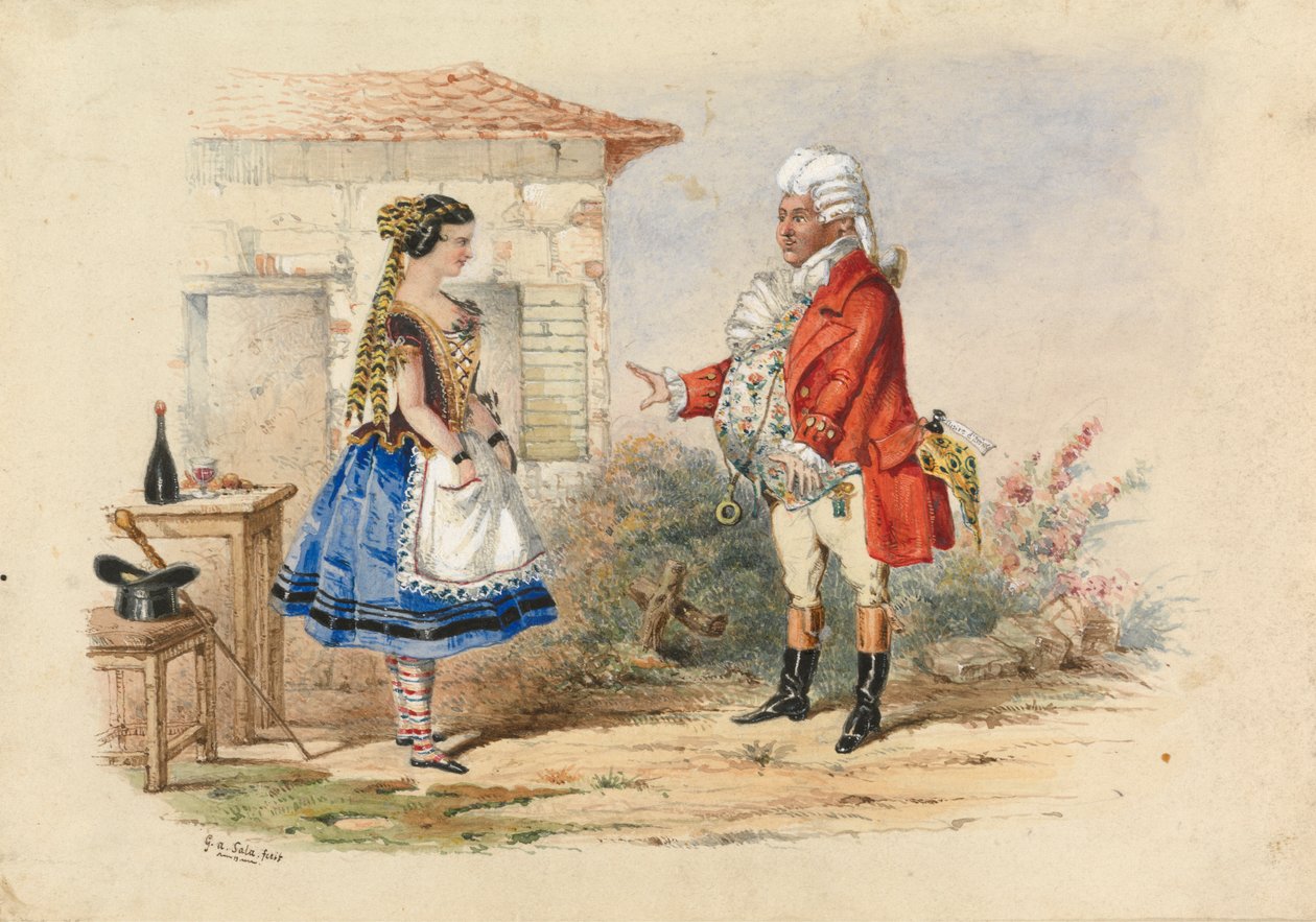 Adina és Dr. Dulcamara, jelenet Donizetti L