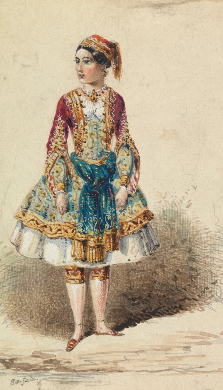 Lány közel-keleti jelmezben alkotó: George Augustus Sala