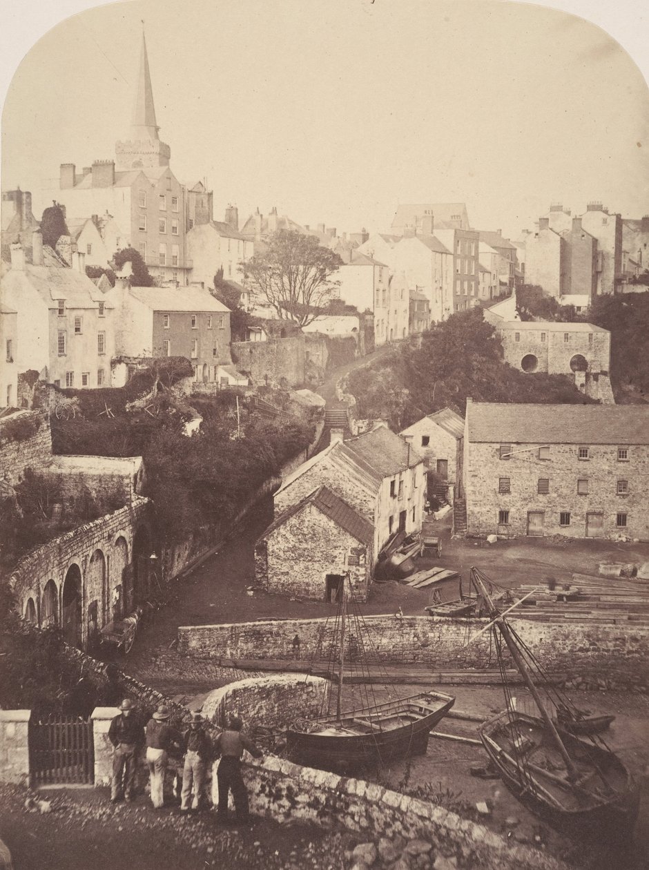 Tenby Town és Harbour része, 1853. alkotó: George B. Stokes