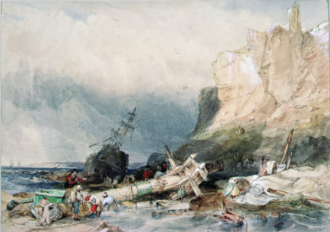 Tynemouth kastély, Tyne and Wear, a ronccsal alkotó: George Balmer
