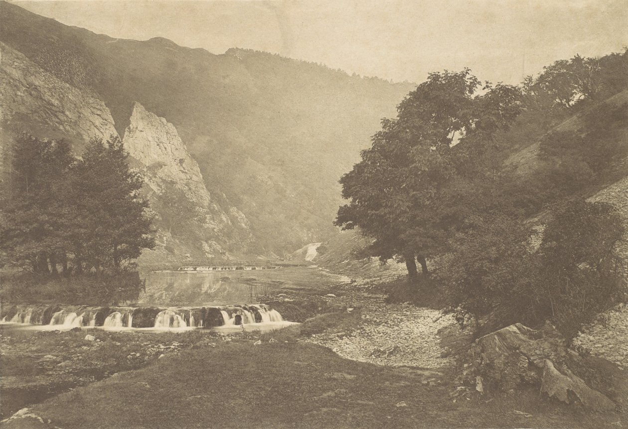 Dove Dale bejárata, Derbyshire, 1880-as évek, nyomtatott 1888., 1880-as évek, nyomtatott 1888. alkotó: George Bankart