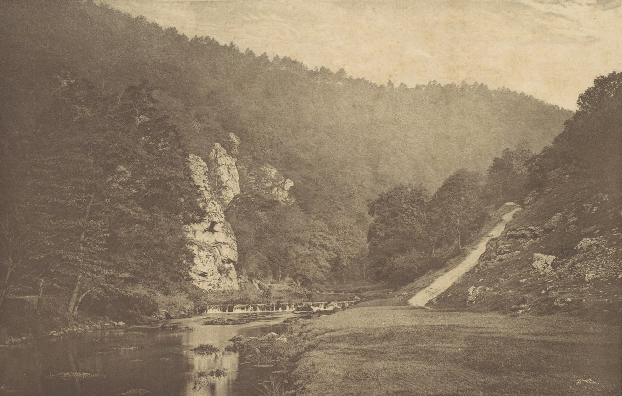 Dove Dale-ben, 1880-as években, nyomtatva 1888-ban, 1880-ban, nyomtatva 1888-ban. alkotó: George Bankart