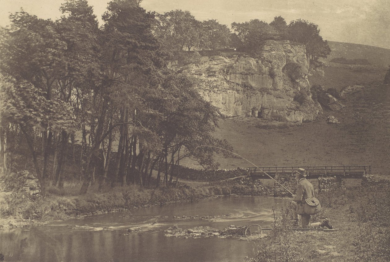[Tányér Izaak Walton The Compleat Angler című művéből], 1880-as évek, nyomtatva 1888., 1880-as évek, nyomtatva 1888-ban. alkotó: George Bankart