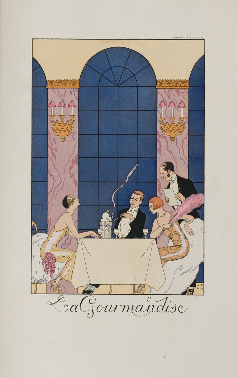 Saldrok és sallangok: La Gourmandise, 1924. alkotó: George Barbier