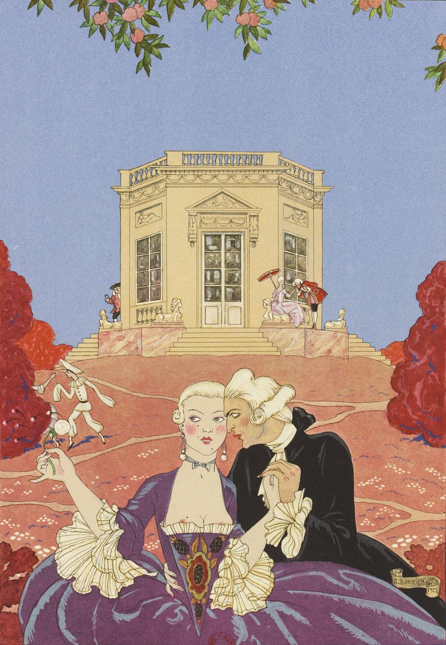 Illusztráció a Fêtes galanteshez, Paul Verlaine, 1928. alkotó: George Barbier