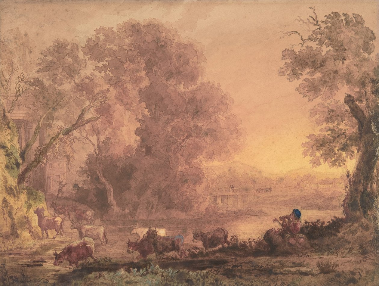Árkádiai táj, 1820-42. alkotó: George Barret the Younger